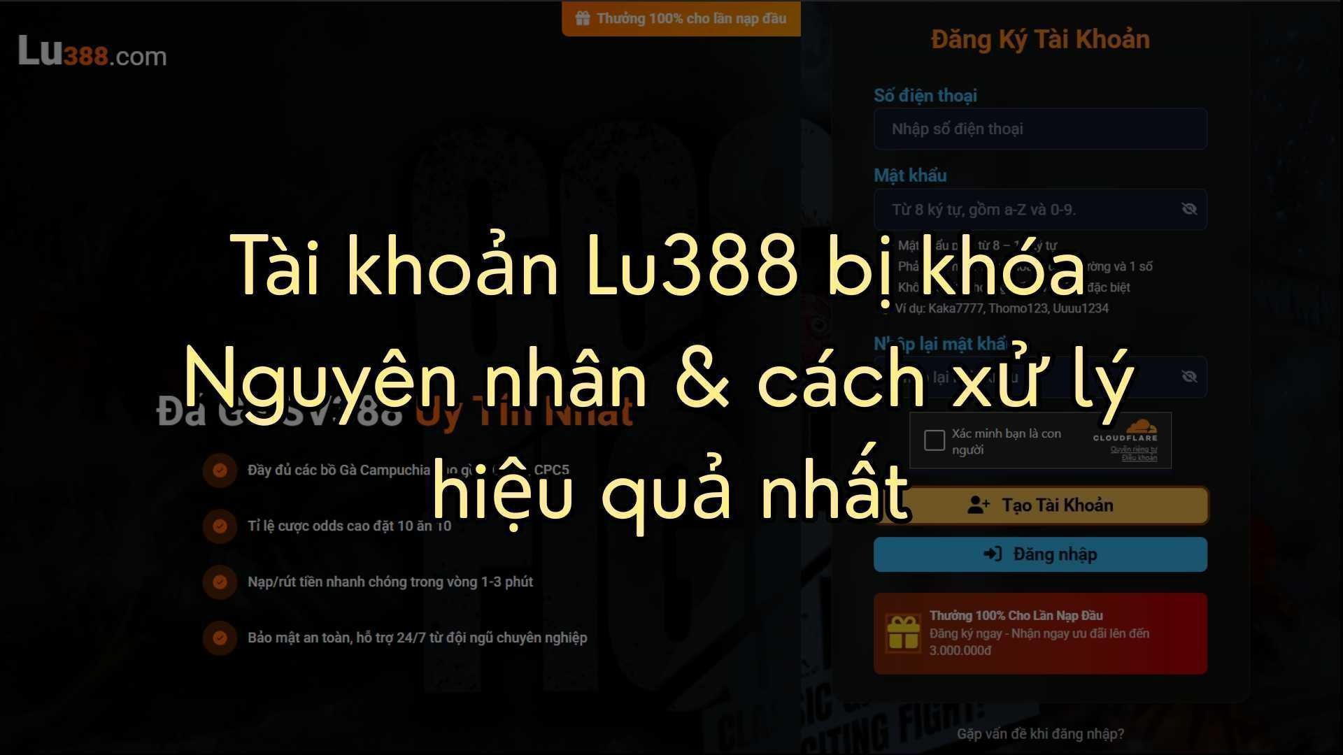 Tài khoản Lu388 bị khóa – Nguyên nhân & cách xử lý hiệu quả